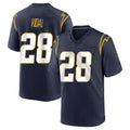 Vanessashop LA.Chargers #28 Kimani Vidal Player Navy Home Game Stitched Jerseys