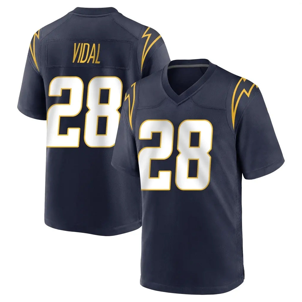 Vanessashop LA.Chargers #28 Kimani Vidal Player Navy Home Game Stitched Jerseys