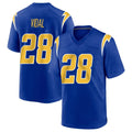 Vanessashop LA.Chargers #28 Kimani Vidal Player Royal Home Game Stitched Jerseys
