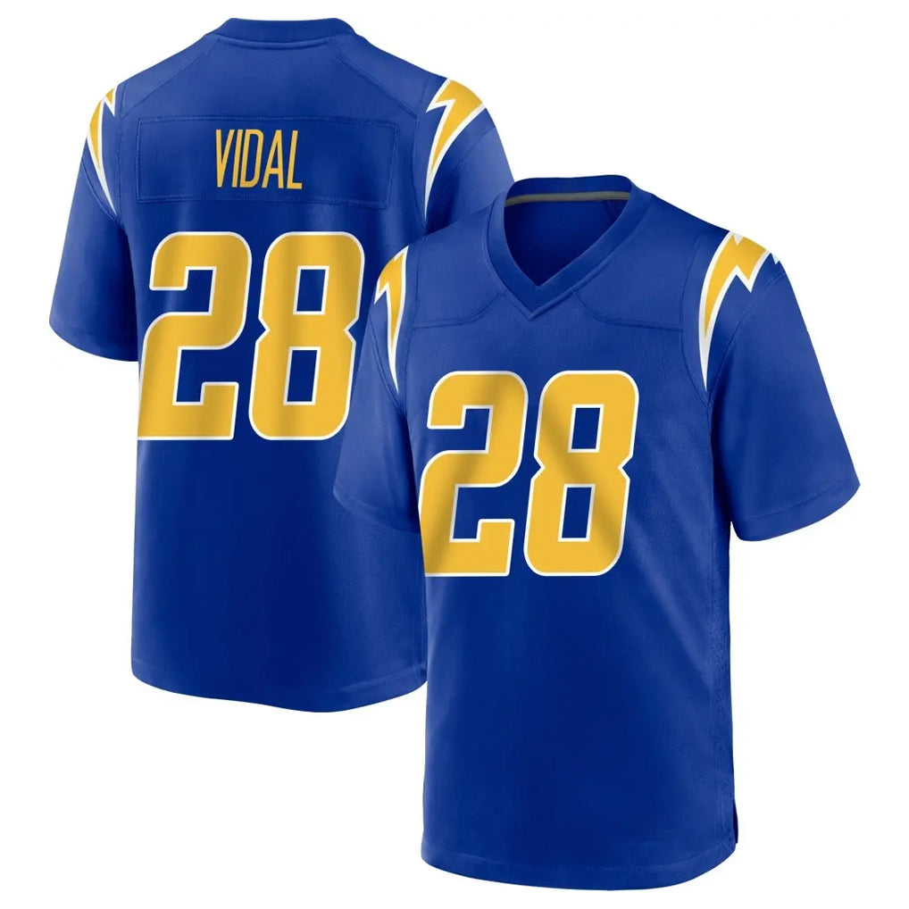 Vanessashop LA.Chargers #28 Kimani Vidal Player Royal Home Game Stitched Jerseys