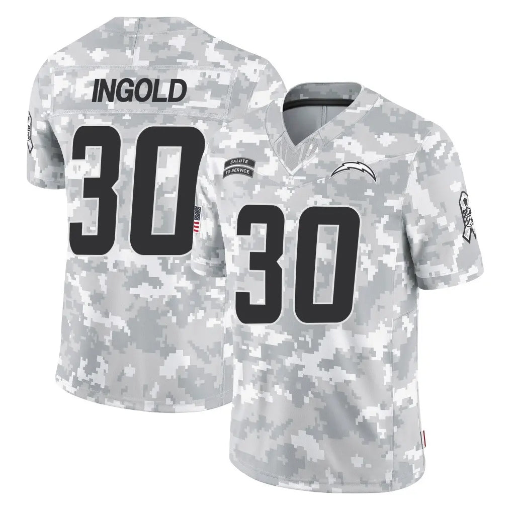 Vanessashop LA.Chargers #30 Alec Ingold Player Arctic Camo Salute To Service Limited Game Stitched Jerseys
