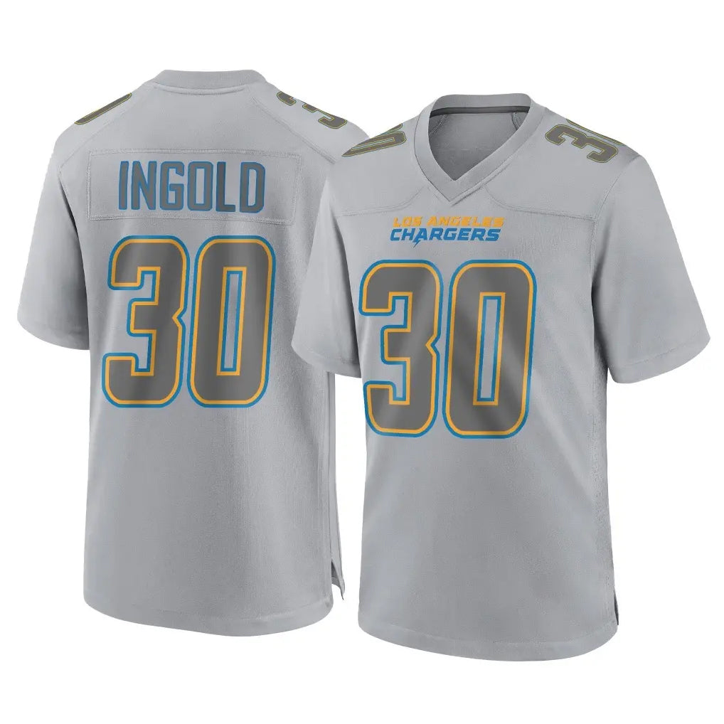 Vanessashop LA.Chargers #30 Alec Ingold Player Gray Atmosphere Fashion Home Game Stitched Jerseys