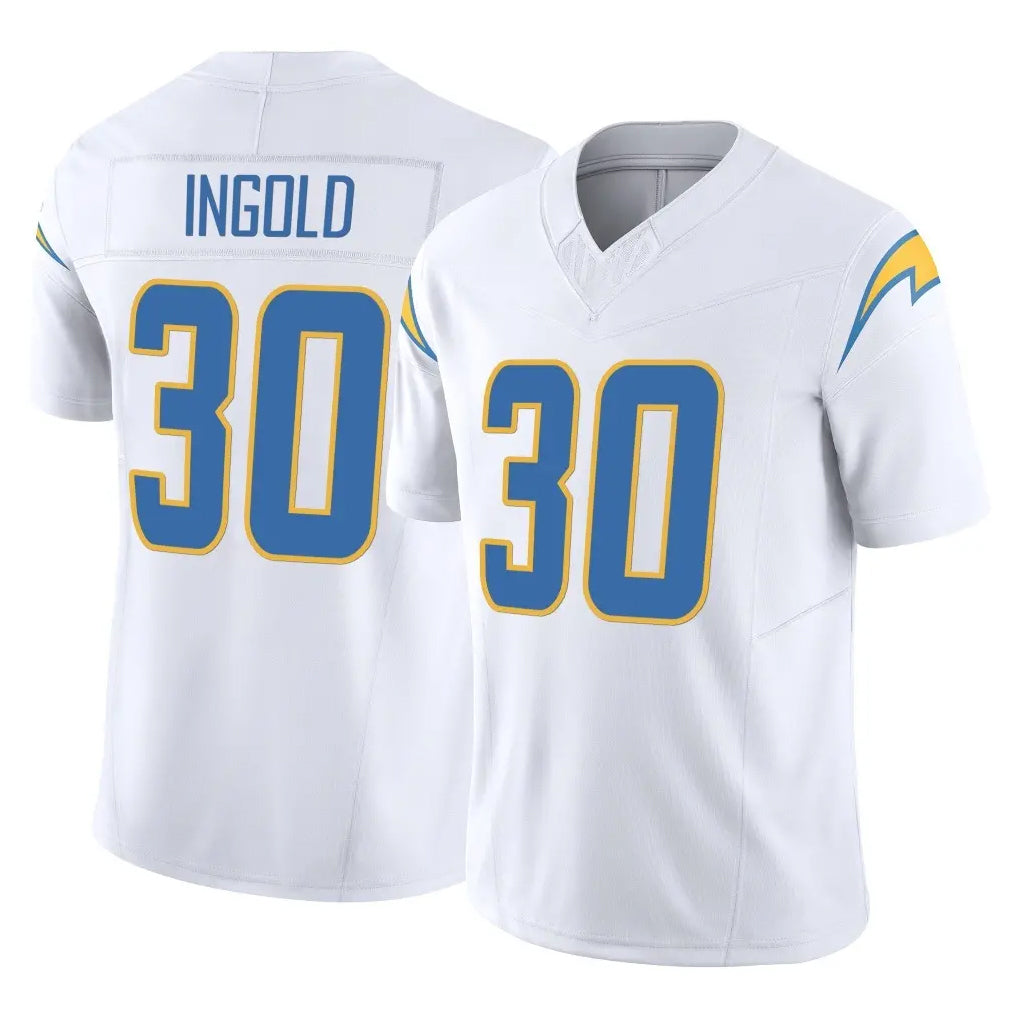 Vanessashop LA.Chargers #30 Alec Ingold Player White Limited Vapor F.U.S.E. Home Game Stitched Jerseys
