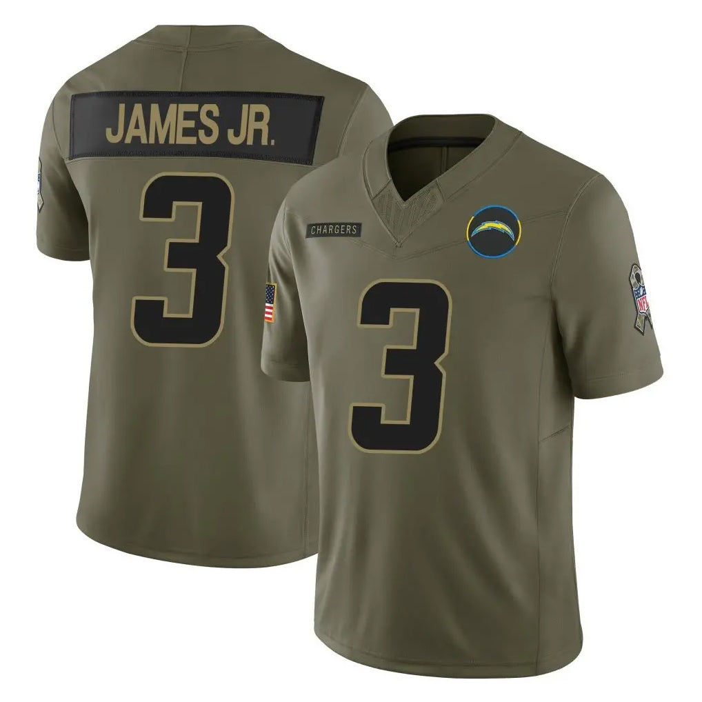 Vanessashop LA.Chargers #3 Derwin James Jr. Player Olive Salute To Service Limited Game Stitched Jerseys