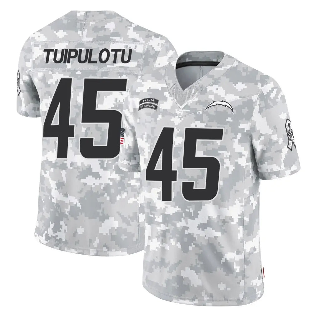 Vanessashop LA.Chargers #45 Tuli Tuipulotu Player Arctic Camo Salute To Service Limited Game Stitched Jerseys