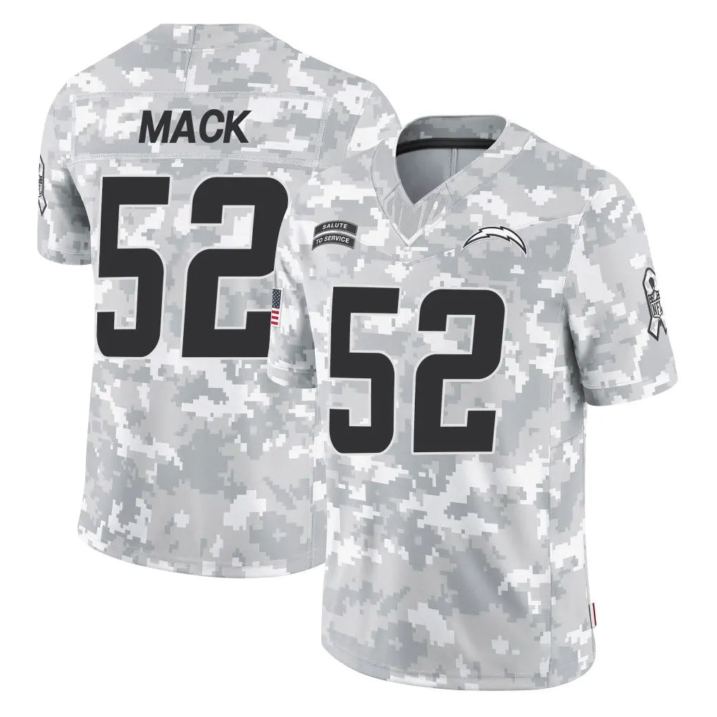 Vanessashop LA.Chargers #52 Khalil Mack Player Arctic Camo Salute To Service Limited Game Stitched Jerseys