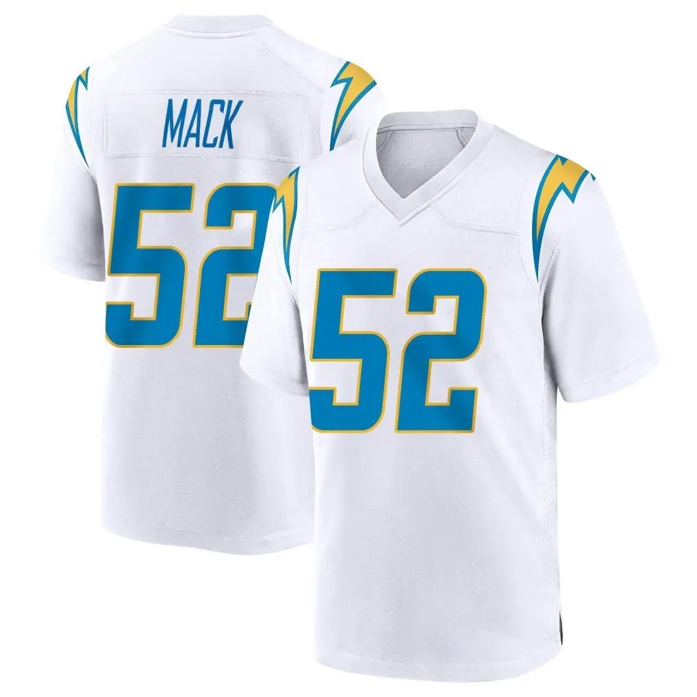 Vanessashop LA.Chargers #52 Khalil Mack Player White Home Game Stitched Jerseys