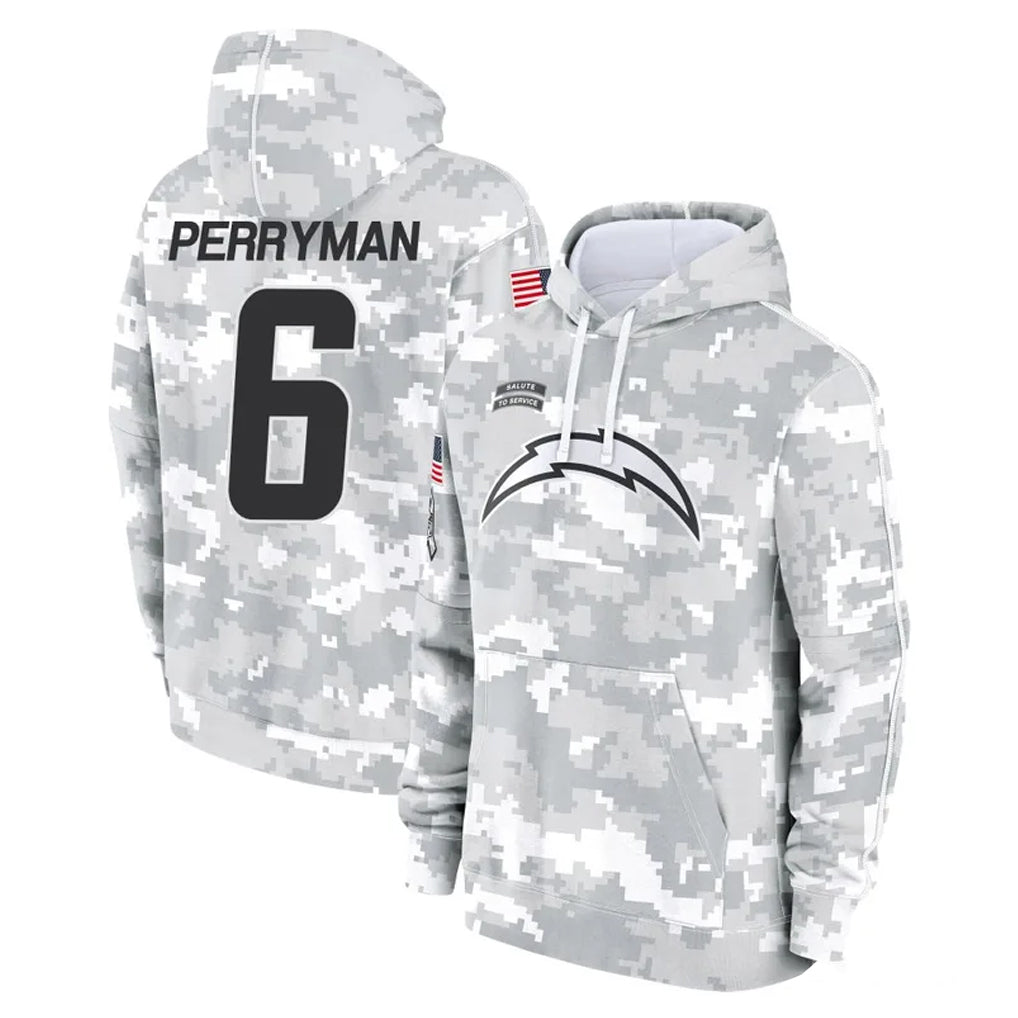 Vanessashop LA.Chargers #6 Denzel Perryman Player Arctic Camo Salute to Service Hoodies Limited Game Stitched Jerseys