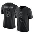 Vanessashop LA.Chargers #6 Denzel Perryman Player Black Limited Reflective Home Game Stitched Jerseys
