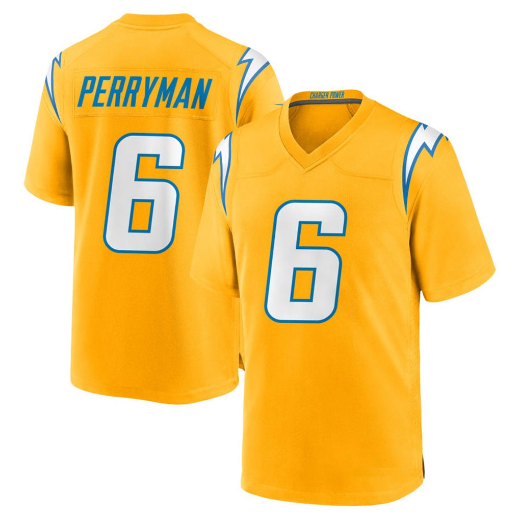 Vanessashop LA.Chargers #6 Denzel Perryman Player Gold Home Game Stitched Jerseys