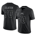 Vanessashop LA.Chargers #70 Rashawn Slater Player Black Limited Reflective Home Game Stitched Jerseys