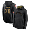 Vanessashop LA.Chargers #70 Rashawn Slater Player Black Salute to Service Hoodies Limited Game Stitched Jerseys