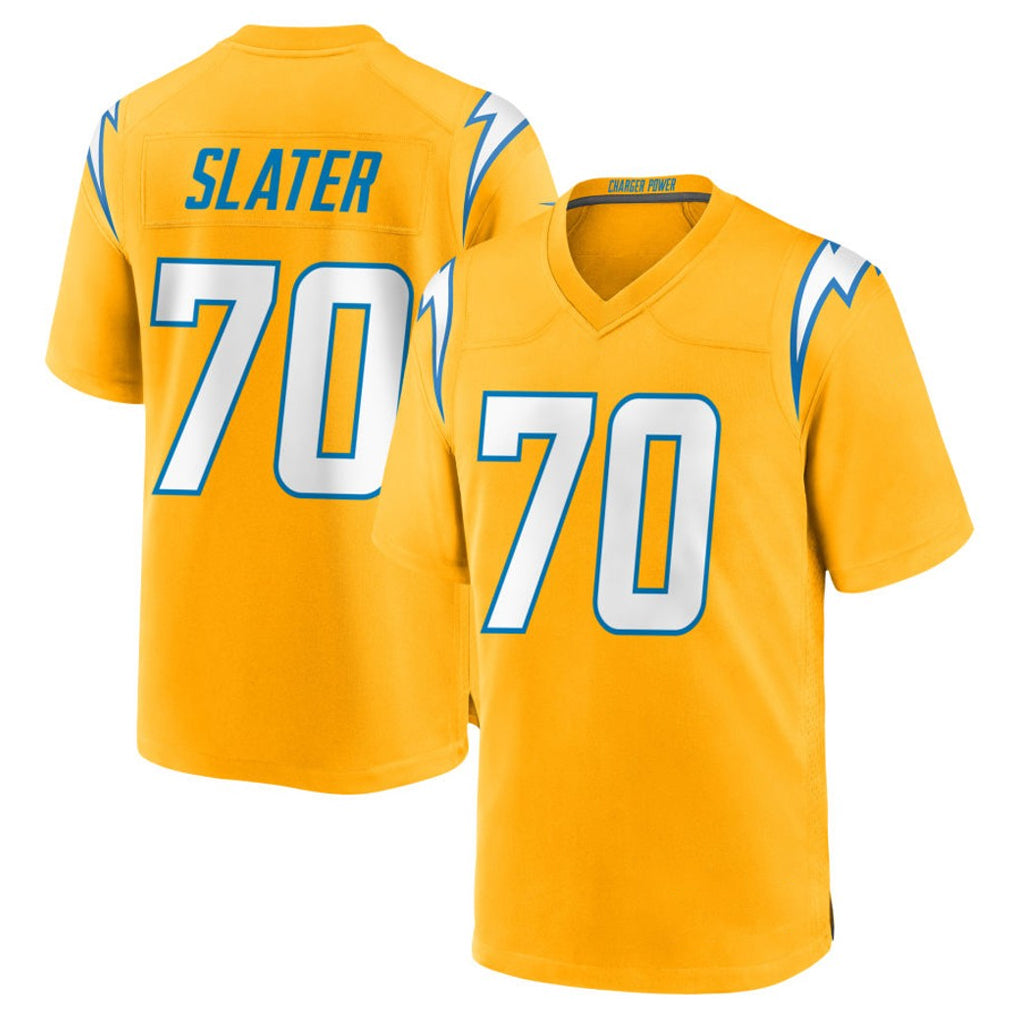 Vanessashop LA.Chargers #70 Rashawn Slater Player Gold Home Game Stitched Jerseys
