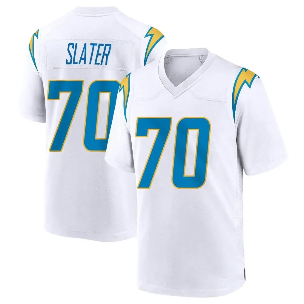 Vanessashop LA.Chargers #70 Rashawn Slater Player White Home Game Stitched Jerseys