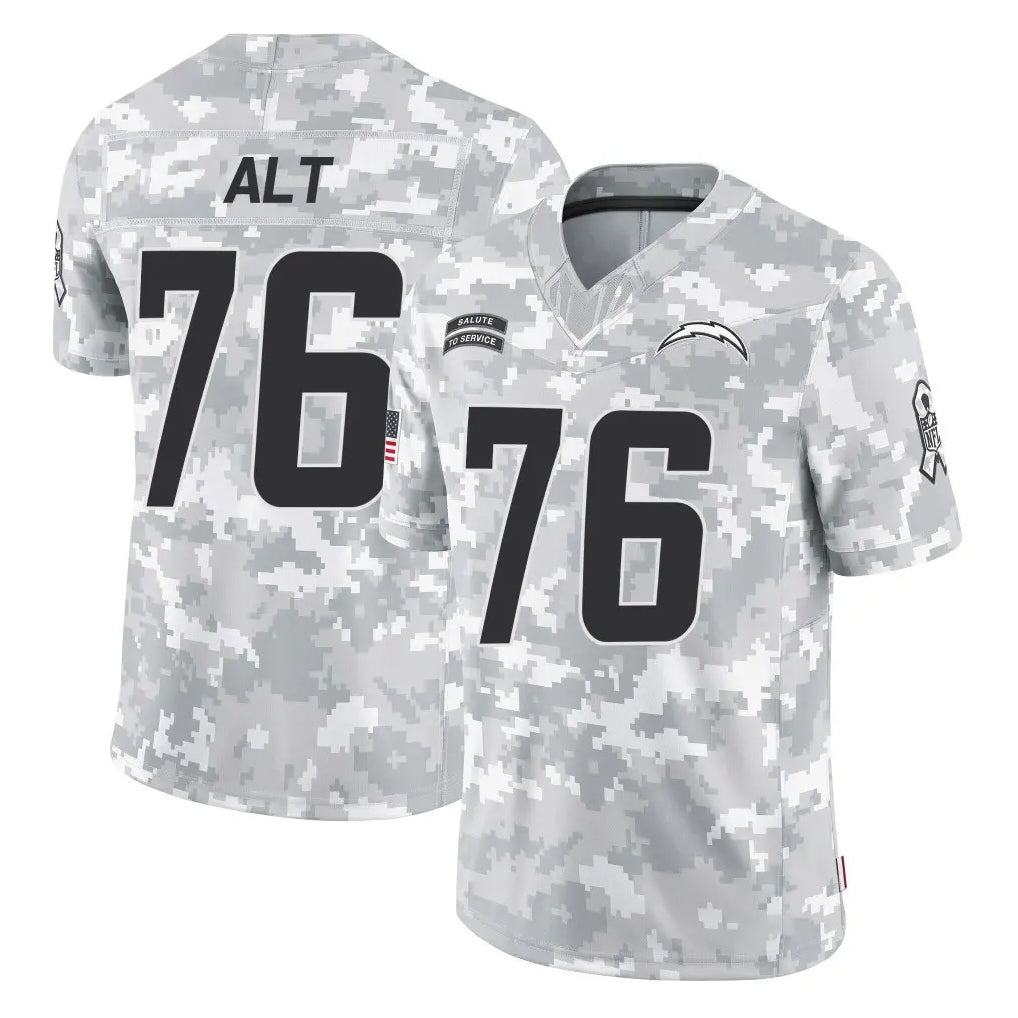 Vanessashop LA.Chargers #76 Joe Alt Player Arctic Camo Salute To Service Limited Game Stitched Jerseys