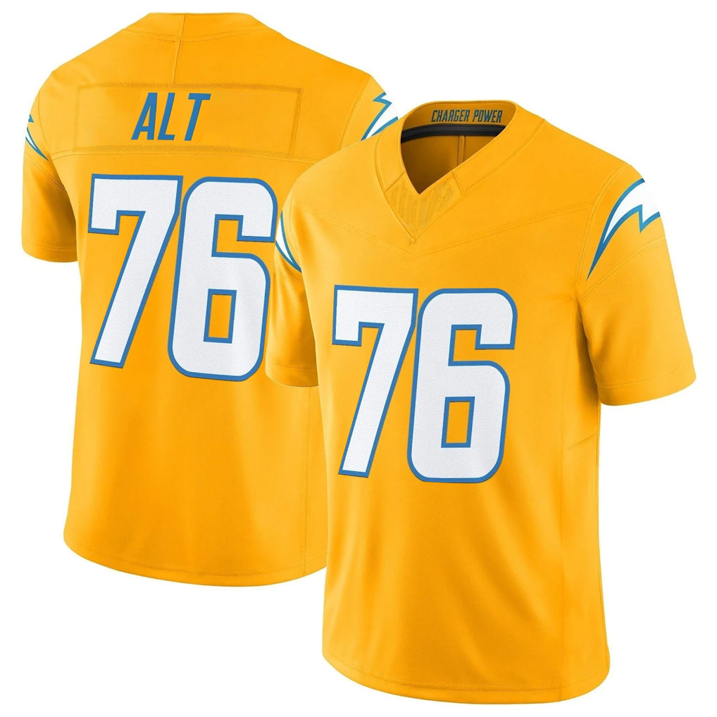 Vanessashop LA.Chargers #76 Joe Alt Player Gold Limited Vapor F.U.S.E. Home Game Stitched Jerseys