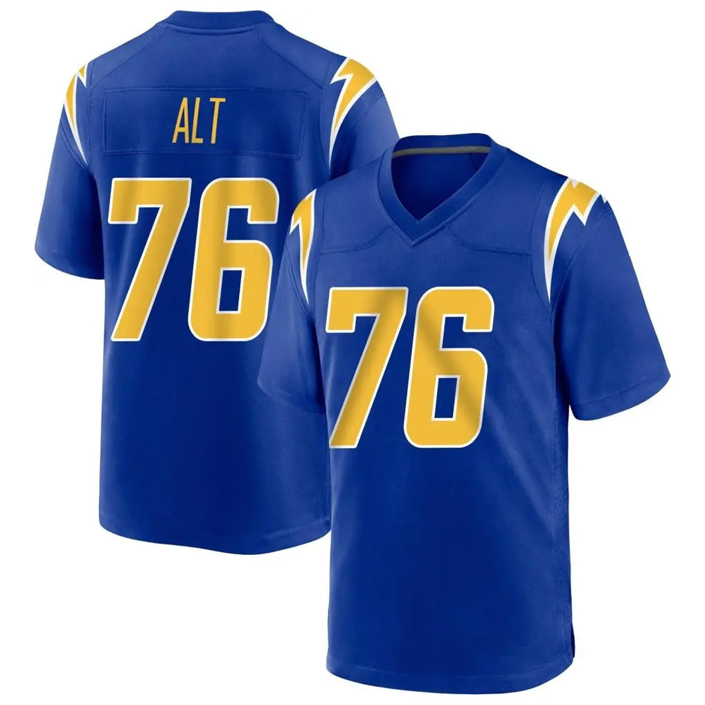Vanessashop LA.Chargers #76 Joe Alt Player Royal Home Game Stitched Jerseys