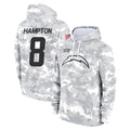 Vanessashop LA.Chargers #8 Omarion Hampton Player Arctic Camo Salute to Service Hoodies Limited Game Stitched Jerseys