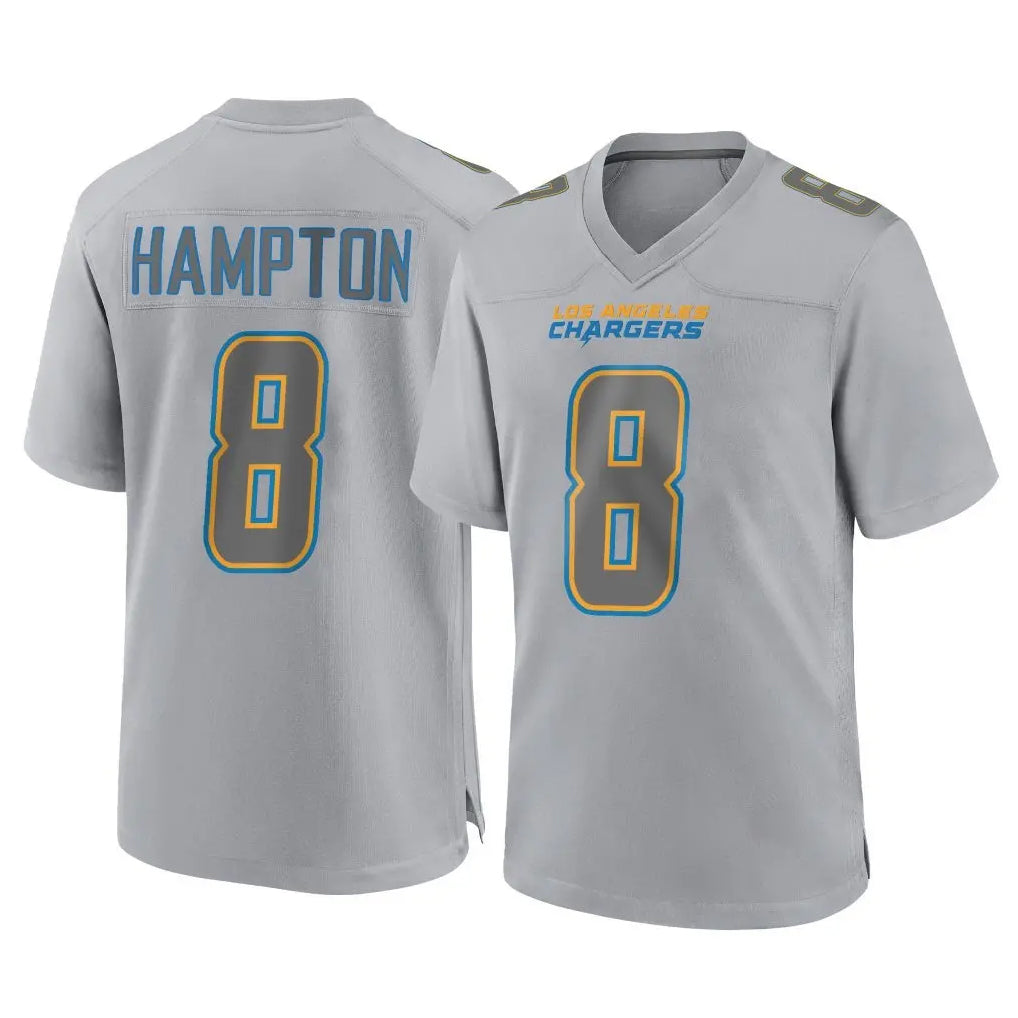 Vanessashop LA.Chargers #8 Omarion Hampton Player Gray Atmosphere Fashion Home Game Stitched Jerseys