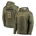 Vanessashop LA.Chargers #8 Omarion Hampton Player Olive Salute to Service Pullover Hoodies Home Game Stitched Jerseys
