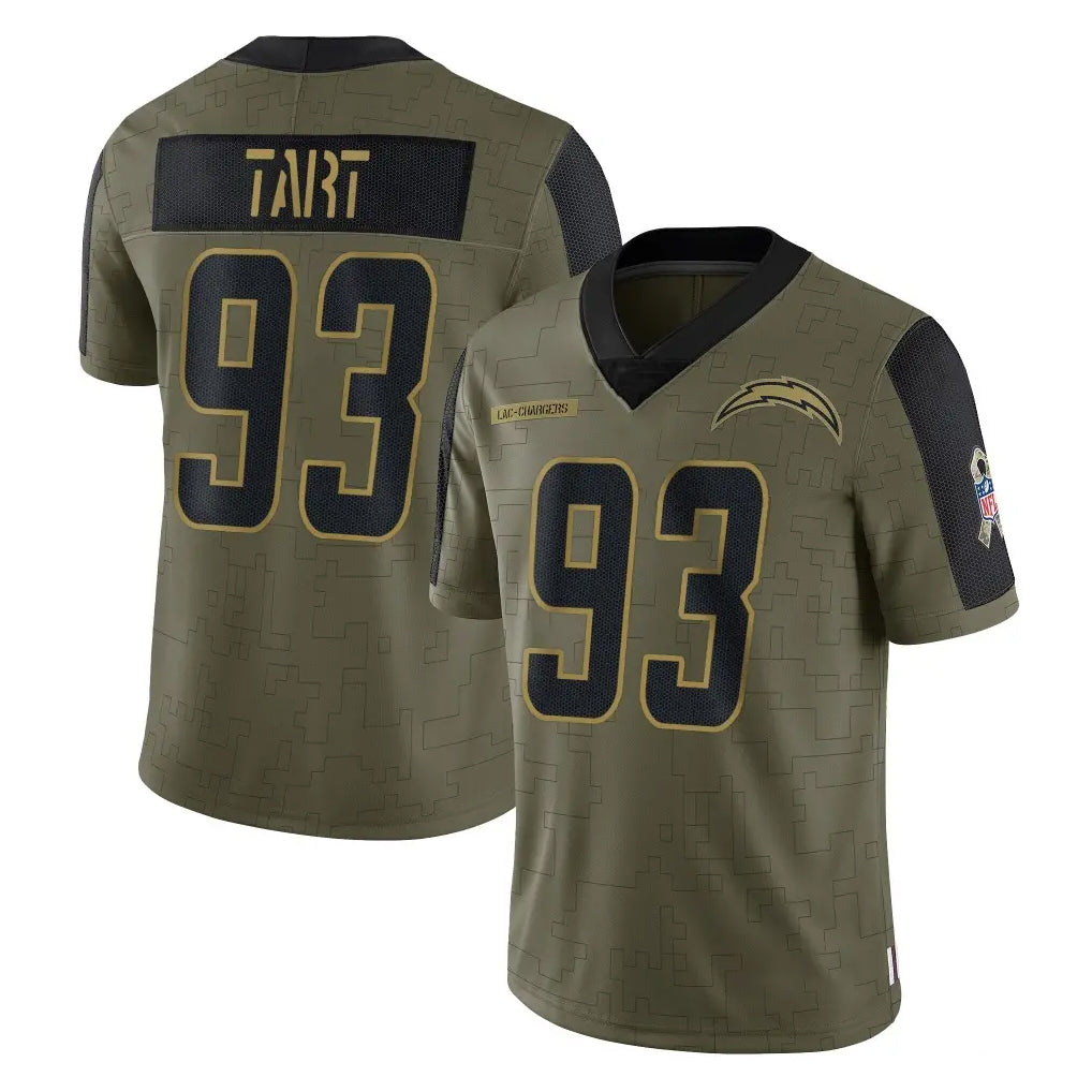 Vanessashop LA.Chargers #93 Teair Tart Player Olive Salute To Service Limited Game Stitched Jerseys