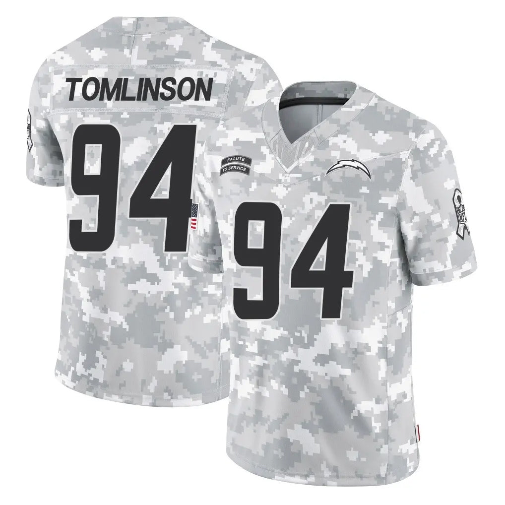 Vanessashop LA.Chargers #94 Dalvin Tomlinson Player Arctic Camo Salute To Service Limited Game Stitched Jerseys