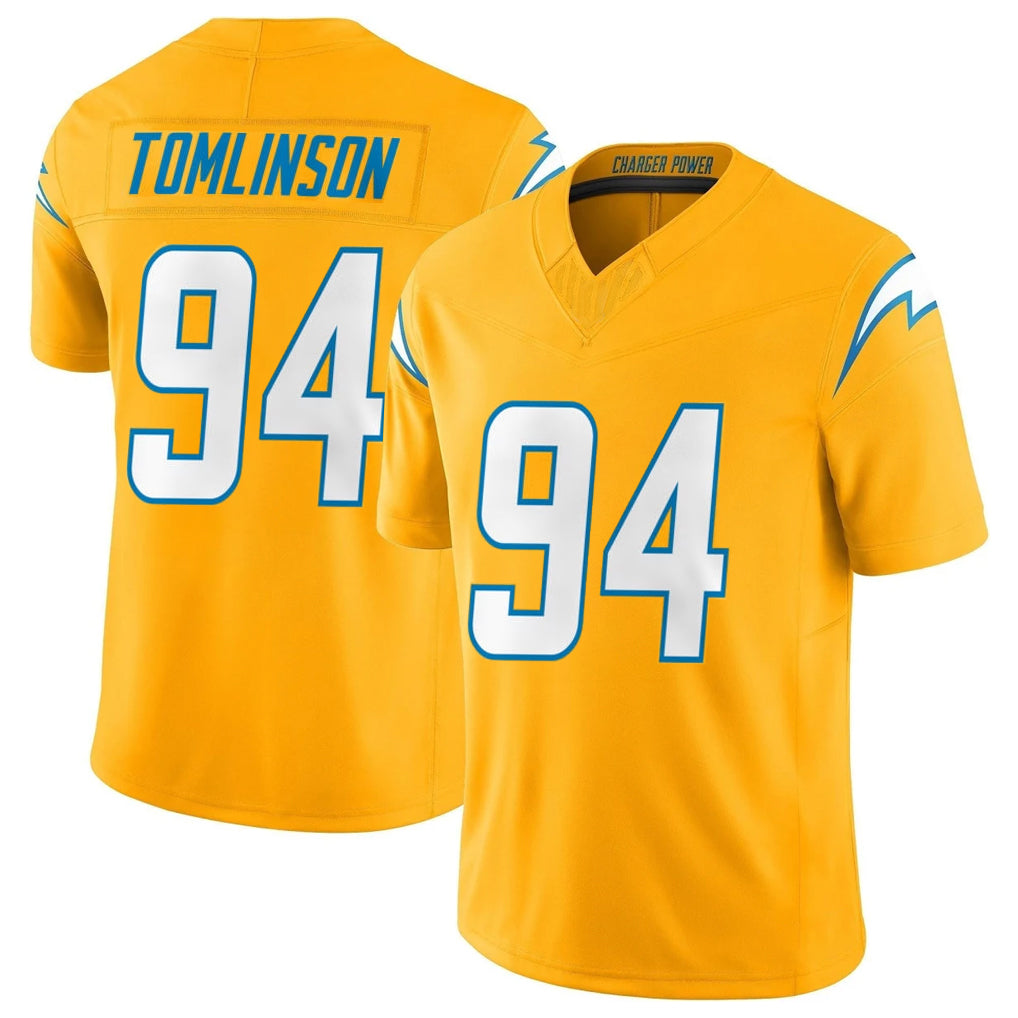 Vanessashop LA.Chargers #94 Dalvin Tomlinson Player Gold Limited Vapor F.U.S.E. Home Game Stitched Jerseys