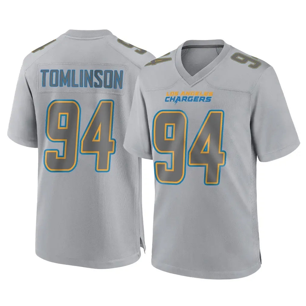 Vanessashop LA.Chargers #94 Dalvin Tomlinson Player Gray Atmosphere Fashion Home Game Stitched Jerseys