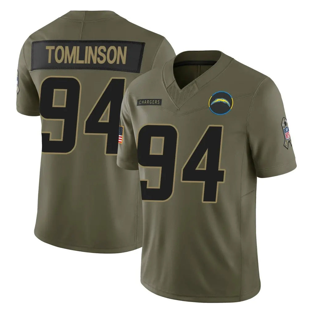 Vanessashop LA.Chargers #94 Dalvin Tomlinson Player Olive 2025 Salute To Service Limited Game Stitched Jerseys