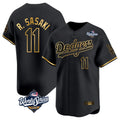 Vanessashop LA.Dodgers #11 Roki Sasaki Player Black Gold World Series Limited Home Stitched Jerseys