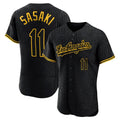 Vanessashop LA.Dodgers #11 Roki Sasaki Player Black Snake Skin City Limited Elite Home Stitched Jerseys
