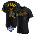 Vanessashop LA.Dodgers #11 Roki Sasaki Player Black World Series Meet Snake Skin City Limited Elite Home Stitched Jerseys