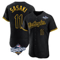 Vanessashop LA.Dodgers #11 Roki Sasaki Player Black World Series Snake Skin City Limited Elite Home Stitched Jerseys