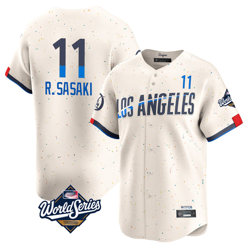 Vanessashop LA.Dodgers #11 Roki Sasaki Player Cream World Series City Connect Limited Home Stitched Jerseys