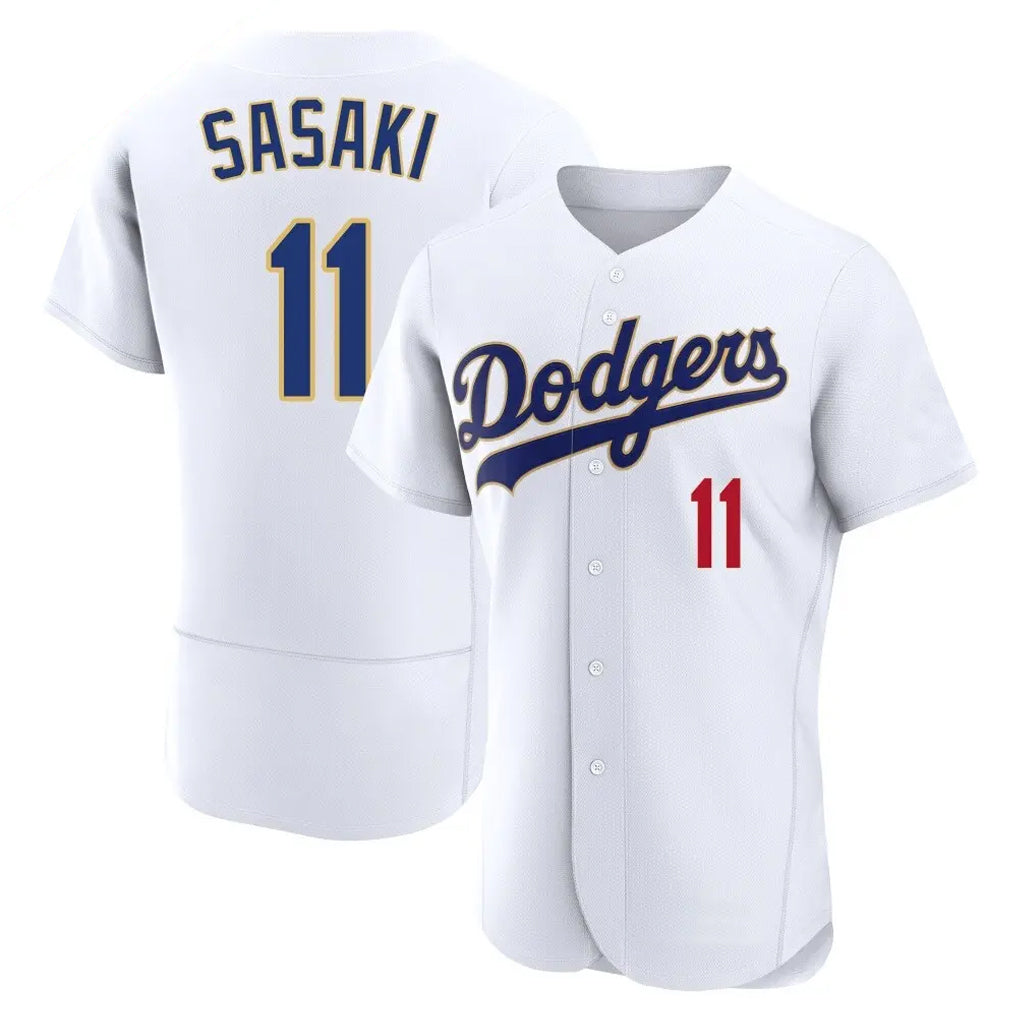 Vanessashop LA.Dodgers #11 Roki Sasaki Player Gold White 2026 Collection Stadium Limited Elite Stitched Jerseys