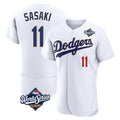 Vanessashop LA.Dodgers #11 Roki Sasaki Player Gold White World Series 2026 Collection Stadium Limited Elite Stitched Jerseys