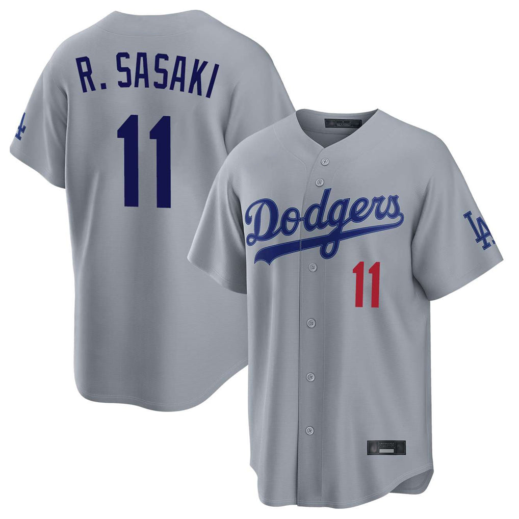Vanessashop LA.Dodgers #11 Roki Sasaki Player Gray Game Home Stitched Jerseys