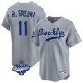 Vanessashop LA.Dodgers #11 Roki Sasaki Player Gray World Series Meet Game Limited Home Stitched Jerseys