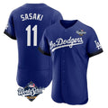 Vanessashop LA.Dodgers #11 Roki Sasaki Player Royal World Series City Connect Elite Home Stitched Jerseys