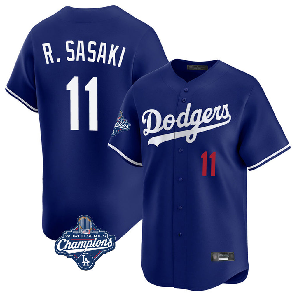 Vanessashop LA.Dodgers #11 Roki Sasaki Player Royal World Series Meet Limited Home Stitched Jerseys