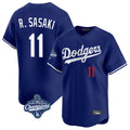 Vanessashop LA.Dodgers #11 Roki Sasaki Player Royal World Series Meet Limited Home Stitched Jerseys