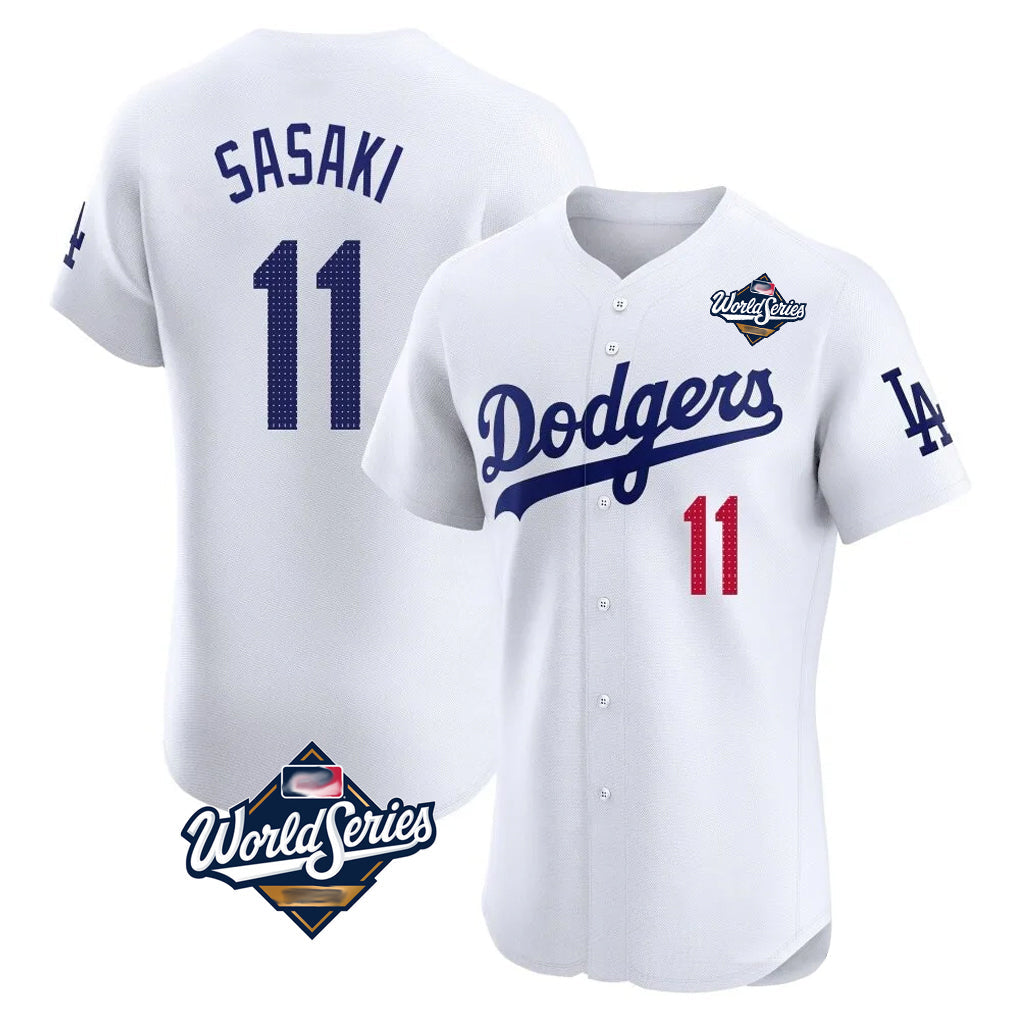 Vanessashop LA.Dodgers #11 Roki Sasaki Player White World Series Limited Elite Home Stitched Jerseys