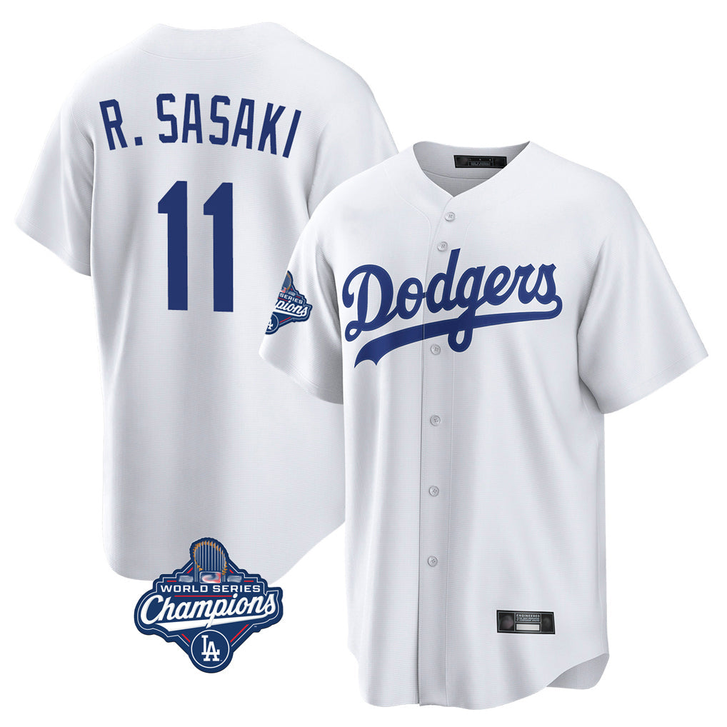 Vanessashop LA.Dodgers #11 Roki Sasaki Player White World Series Meet Game Home Stitched Jerseys