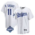 Vanessashop LA.Dodgers #11 Roki Sasaki Player White World Series Meet Game Home Stitched Jerseys