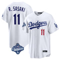 Vanessashop LA.Dodgers #11 Roki Sasaki Player White World Series Meet Home Game Stitched Jerseys