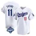 Vanessashop LA.Dodgers #11 Roki Sasaki Player White World Series Meet Limited Home Stitched Jerseys