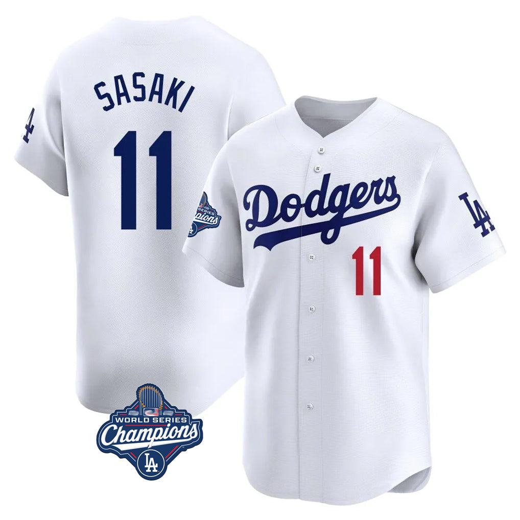 Vanessashop LA.Dodgers #11 Roki Sasaki Player White World Series Meet Limited Home Stitched Jerseys