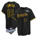 Vanessashop LA.Dodgers #16 Will Smith Player Black World Series Snake Skin City Game Home Stitched Jerseys