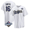 Vanessashop LA.Dodgers #16 Will Smith Player Gold White World Series 2026 Collection Stadium Game Stitched Jerseys