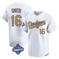 Vanessashop LA.Dodgers #16 Will Smith Player Gold World Series Meet Collection Limited Home Stitched Jerseys